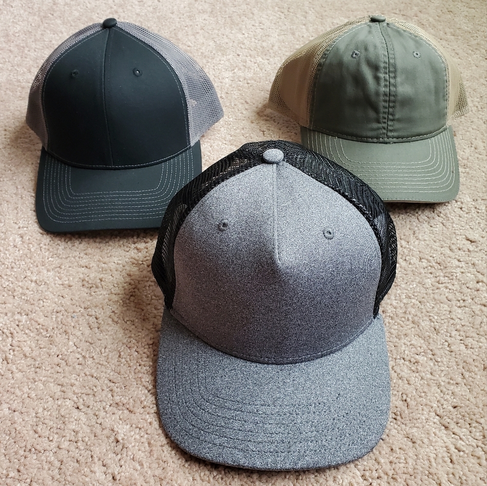 Bundle of 3 Hats ( Back, Grey, Olive)